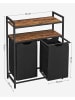 Songmics Wäschekorb in Schwarz/ Braun - (B)73 x (H)91 x (T)33 cm