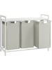 Songmics Wäschekorb in Hellgrau/ Weiß - (B)92,5 x (H)72 x (T)33 cm