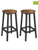 Songmics 2er-Set: Barhocker in Schwarz/ Braun - (B)30 x (H)65 x (T)30 cm