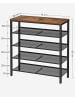 Songmics Regał w kolorze czarno-brązowym na buty - 75 x 93 x 28 cm