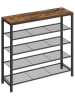 Songmics Schuhregal in Braun/ Schwarz - (B)100 x (H)92,5 x (T)30 cm