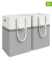 Songmics 2er-Set: Wäschekörbe in Grau/ Weiß - (B)45 x (H)65 x (T)40 cm