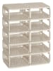 Songmics 10-delige set: schoenenboxen beige - (B)30 x (H)84 x (D)61 cm