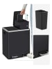 Songmics Mülleimer in Schwarz/ Silber - (B)41 x (H)47 x (T)36 cm