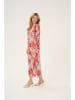 Kaffe Kleid in Rot/ Hellgrau