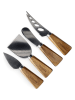 Homla 5-delige kaasmessenset "Mooka" lichtbruin - (B)10 x (H)17 x (D)6 cm