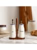 Homla 3-delige set: olie- & azijnset "Modern Hamptons" bruin/wit - (B)17 x (H)21 cm
