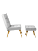 Homla 2tlg. Set: Sessel und Hocker ''Vinnis'' in Grau - (B)96 x (H)82 x (T)69 cm