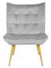 Homla 2tlg. Set: Sessel und Hocker ''Vinnis'' in Grau - (B)96 x (H)82 x (T)69 cm