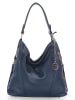 Mia Tomazzi Leder-Schultertasche in Dunkelblau - (B)35 x (H)29 x (T)12 cm