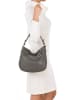 Mia Tomazzi Leren schoudertas "Molise" grijs - (B)30 x (H)20 x (D)8 cm