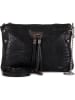 Mia Tomazzi Leren schoudertas "Navigli" zwart - (B)22 x (H)15 x (D)4 cm