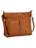 Mia Tomazzi Leder-Umhängetasche "Alerami" in Hellbraun - (L)30 x (B)10 x (H)24 cm