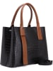 Mia Tomazzi Leder-Henkeltasche "Monviso" in Schwarz/ Hellbraun - (B)33 x (H)25 x (T)14 cm