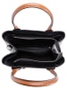 Mia Tomazzi Leder-Henkeltasche "Monviso" in Schwarz/ Hellbraun - (B)33 x (H)25 x (T)14 cm