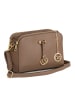 Mia Tomazzi Leren schoudertas "Certosa" taupe - (B)24 x (H)16 x (D)8 cm