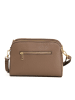 Mia Tomazzi Leren schoudertas "Certosa" taupe - (B)24 x (H)16 x (D)8 cm