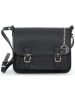 Mia Tomazzi Leder-Umhängetasche "Ontani" in Schwarz - (B)26 x (H)18 x (T)9 cm