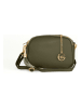 Mia Tomazzi Leren schoudertas ''Gradisca'' groen - (B)22,5 x (H)16 x (D)7 cm