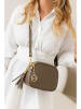 Mia Tomazzi Leren schoudertas ''Gradisca'' taupe - (B)22,5 x (H)16 x (D)7 cm