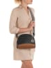 Mia Tomazzi Leder-Umhängetasche in Schwarz/ Cognac - (B)26 x (H)20 x (T)8 cm