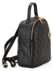 Mia Tomazzi Leder-Rucksack "Caiazzo" in Schwarz - (B)23 x (H)27 x (T)11 cm