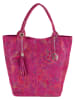 Mia Tomazzi Leder-Henkeltasche "Liberazione" in Fuchsia - (B)20 x (H)35 x (T)18 cm
