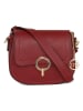 Mia Tomazzi Leren schoudertas "Carracci" bordeaux - (B)23 x (H)18 x (D)7,5 cm