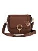 Mia Tomazzi Leren schoudertas ''Carracci'' bruin - (B)23 x (H)18 x (D)7,5 cm