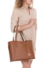 Mia Tomazzi Leder-Schultertasche "Gracchi" in Hellbraun - (B)35 x (H)30 x (T)15 cm