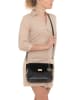Mia Tomazzi Leder-Umhängetasche "Marostica" in Schwarz - (B)26 x (H)21 x (T)10 cm