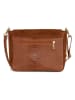Mia Tomazzi Leder-Umhängetasche "Dergano" in Cognac - (B)26 x (H)21 x (T)10 cm