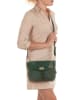 Mia Tomazzi Leren schoudertas "Dergano" groen - (B)26 x (H)21 x (D)10 cm