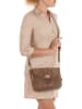 Mia Tomazzi Leren schoudertas "Dergano" camel - (B)26 x (H)21 x (D)10 cm