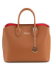 Mia Tomazzi Leder-Henkeltasche in Cognac - (B)32 x (H)26 x (T)16 cm