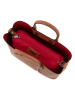 Mia Tomazzi Leder-Henkeltasche in Cognac - (B)32 x (H)26 x (T)16 cm