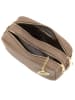 Mia Tomazzi Leren schoudertas taupe - (B)23 x (H)16 x (D)11 cm