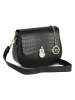 Mia Tomazzi Leder-Umhängetasche "Barbavara" in Schwarz - (B)19 x (H)17 x (T)6,5 cm