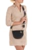 Mia Tomazzi Leren schoudertas zwart - (B)19 x (H)17 x (D)6,5 cm
