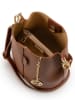 Mia Tomazzi Leren schoudertas "Vepra" cognackleurig - (B)20 x (H)23 x (D)14 cm