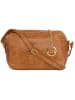Mia Tomazzi Leren schoudertas camel - (B)21 x (H)14 x (D)8 cm