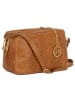 Mia Tomazzi Leren schoudertas camel - (B)21 x (H)14 x (D)8 cm