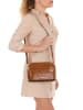 Mia Tomazzi Leren schoudertas lichtbruin - (B)24 x (H)17 x (D)9 cm