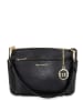 Mia Tomazzi Leder-Schultertasche "Bardolino" in Schwarz - (B)25 x (H)17 x (T)13 cm
