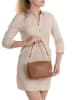 Mia Tomazzi Leder-Schultertasche "Bardolino" in Hellbraun - (B)25 x (H)17 x (T)12 cm