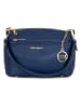 Mia Tomazzi Leren schoudertas "Bardolino" blauw - (B)25 x (H)17 x (D)13 cm