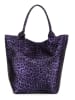 Mia Tomazzi Skórzany shopper bag "Barozzi" w kolorze fioletowym - 31 x 36 x 20 cm