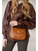 Mia Tomazzi Leren schoudertas "Evaristo" lichtbruin - (B)23 x (H)16 x (D)6 cm