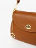 Mia Tomazzi Leder-Umhängetasche "Evaristo" in Hellbraun - (B)23 x (H)16 x (T)6 cm