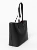 Mia Tomazzi Leder-Schultertasche "Bassini" in Schwarz - (B)39 x (H)29 x (T)14 cm